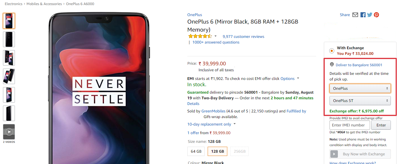 oneplus 6 resale value