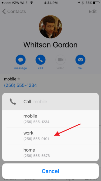 Set a default contact method to access number easier 