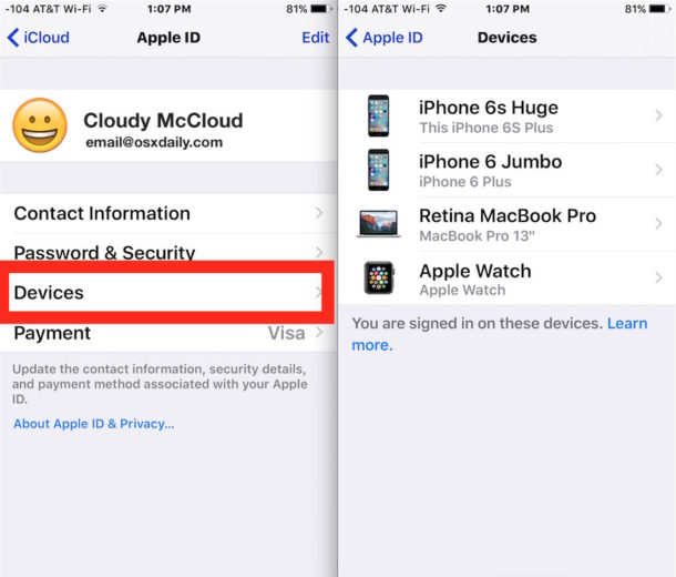 Clear out old devices from your iCloud account