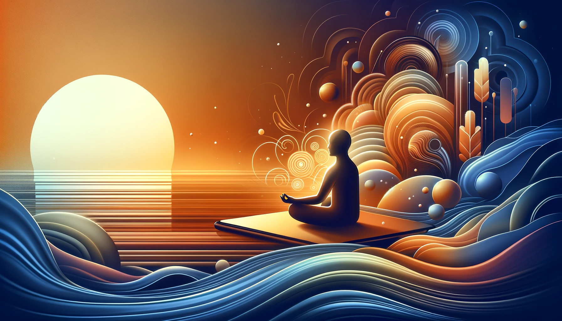 Calming and warm-colored banner image showcasing modern gadgets in a harmonious layout, reflecting the thoughtful nature of technology upgrade psychology.