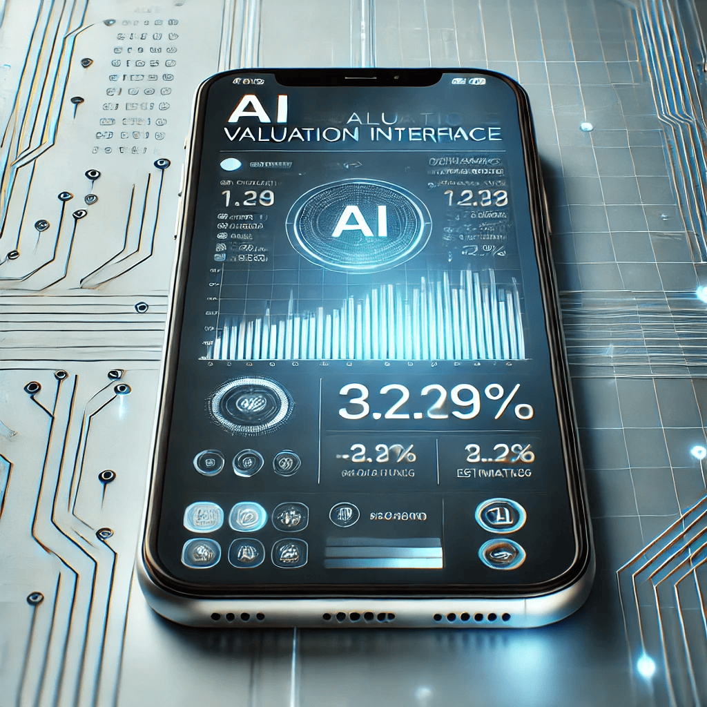 AI-powered smartphone valuation example screen